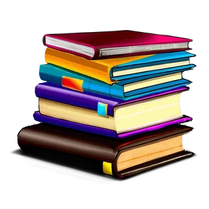 Colorful Books Stack Png 06132024 PNG image