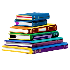 Colorful Books Stack Png 06132024 PNG image