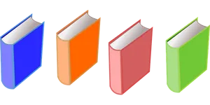 Colorful Books Vector Illustration PNG