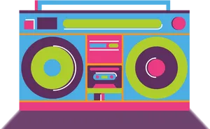 Colorful Boombox Illustration PNG image
