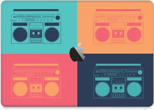 Colorful Boomboxes Graphic PNG image