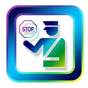 Colorful Border Stop Sign Icon