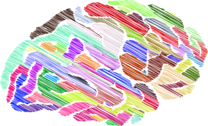 Colorful Brain Artwork PNG image