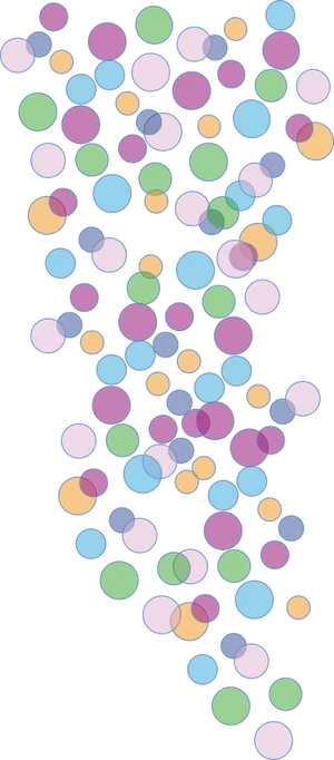 Colorful Bubbleson Black Background
