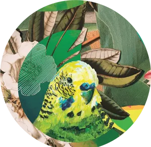 Colorful Budgie Artwork PNG image