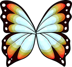 Colorful Butterfly Wings Illustration PNG