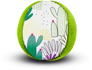 Colorful Cactus Pattern Sphere PNG image