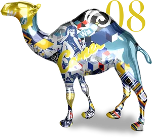 Colorful Camel Sculpture Artwork
