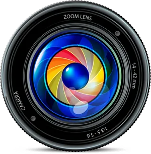 Colorful Camera Lens Illustration PNG image