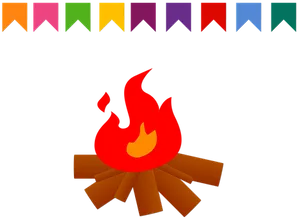 Colorful Campfire Graphic PNG image