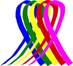 Colorful Cancer Awareness Ribbons PNG image