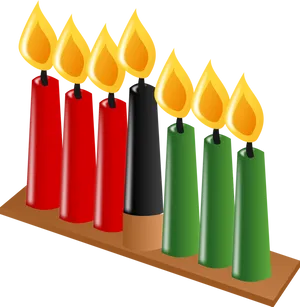 Colorful Candles Illustration PNG image