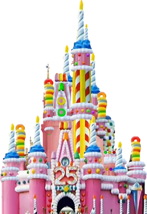 Colorful Candy Castle Silhouette PNG
