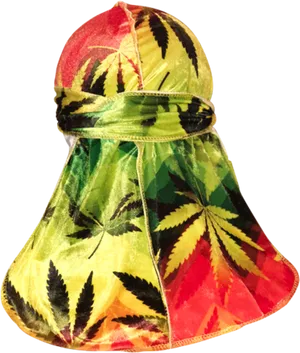 Colorful Cannabis Leaf Durag PNG