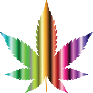 Colorful Cannabis Leaf Graphic PNG image