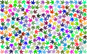 Colorful Cannabis Leaves Pattern PNG image