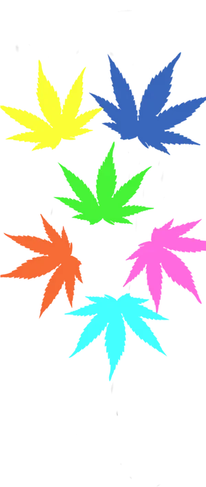 Colorful Cannabis Leaves Vector Art PNG image