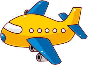 Colorful Cartoon Airplane PNG image
