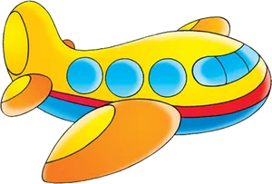 Colorful Cartoon Airplane PNG image