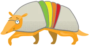 Colorful Cartoon Armadillo PNG image