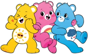 Colorful_ Cartoon_ Bears_ Black_ Background PNG image