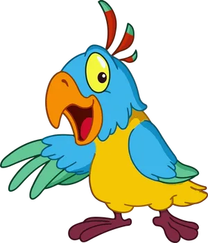 Colorful_ Cartoon_ Bird_ Singing PNG image