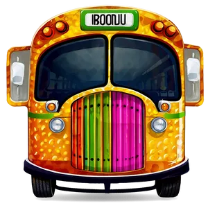 Colorful Cartoon Bus Illustration Png 6 PNG image