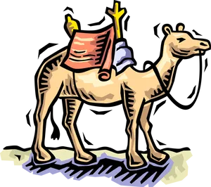 Colorful Cartoon Camel