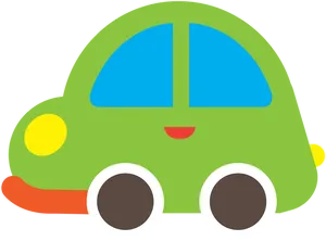 Colorful Cartoon Car Illustration PNG image