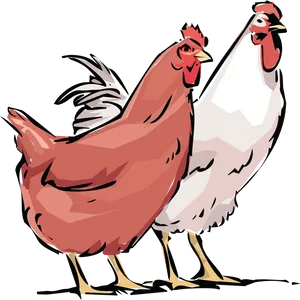 Colorful Cartoon Chickens PNG image