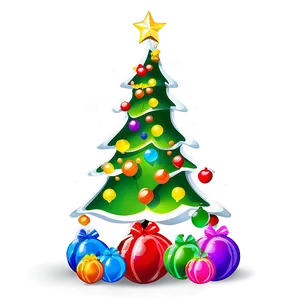 Colorful Cartoon Christmas Tree Png 06132024 PNG image