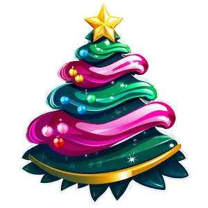 Colorful Cartoon Christmas Tree PNG 06132024 PNG