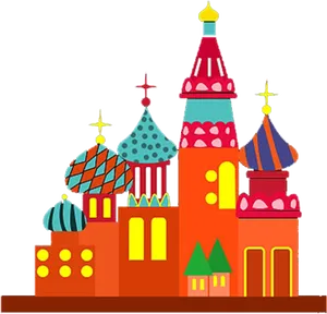 Colorful Cartoon Church Clipart PNG image