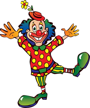 Colorful Cartoon Clown Illustration PNG image