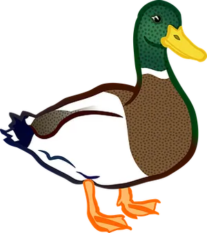 Colorful Cartoon Duck Illustration