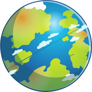 Colorful Cartoon Earth Globe PNG image