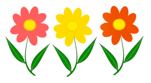 Colorful Cartoon Flowers