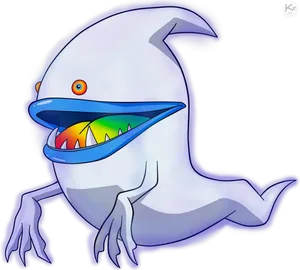 Colorful Cartoon Ghost Character PNG