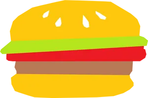 Colorful Cartoon Hamburger PNG image