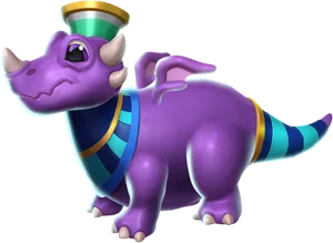 Colorful Cartoon Hippo Character