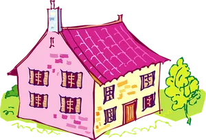Colorful Cartoon House Vector