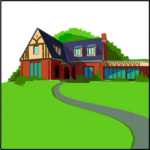 Colorful Cartoon Houseat Night