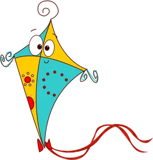 Colorful Cartoon Kite Illustration PNG image