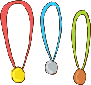 Colorful Cartoon Medals Set PNG image