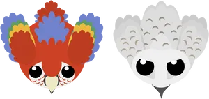 Colorful Cartoon Owls PNG image