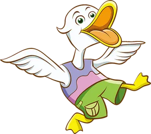 Colorful Cartoon Pelican Flying