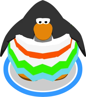 Colorful Cartoon Penguin Character PNG image