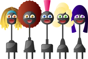 Colorful Cartoon People Puppets