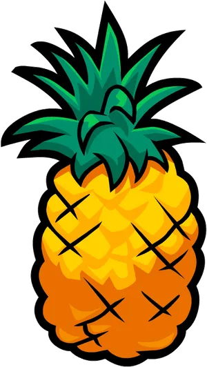 Colorful Cartoon Pineapple PNG image