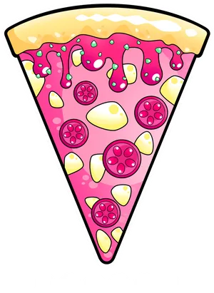 Colorful Cartoon Pizza Slice PNG image